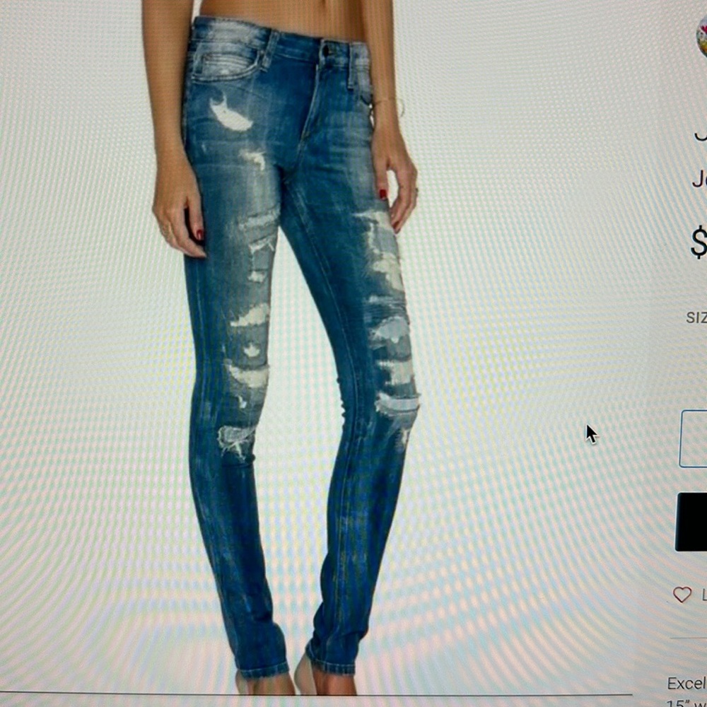 Joe’s Jeans 27 Mid rise Dawn Skinny Distressed   Denim Jeans EUC